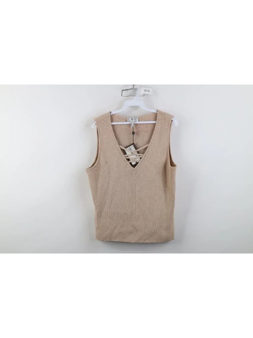 Deadstock Vtg 90s St John Sport Womens XL Wool Blend Ribbed Knit Sweater Vest